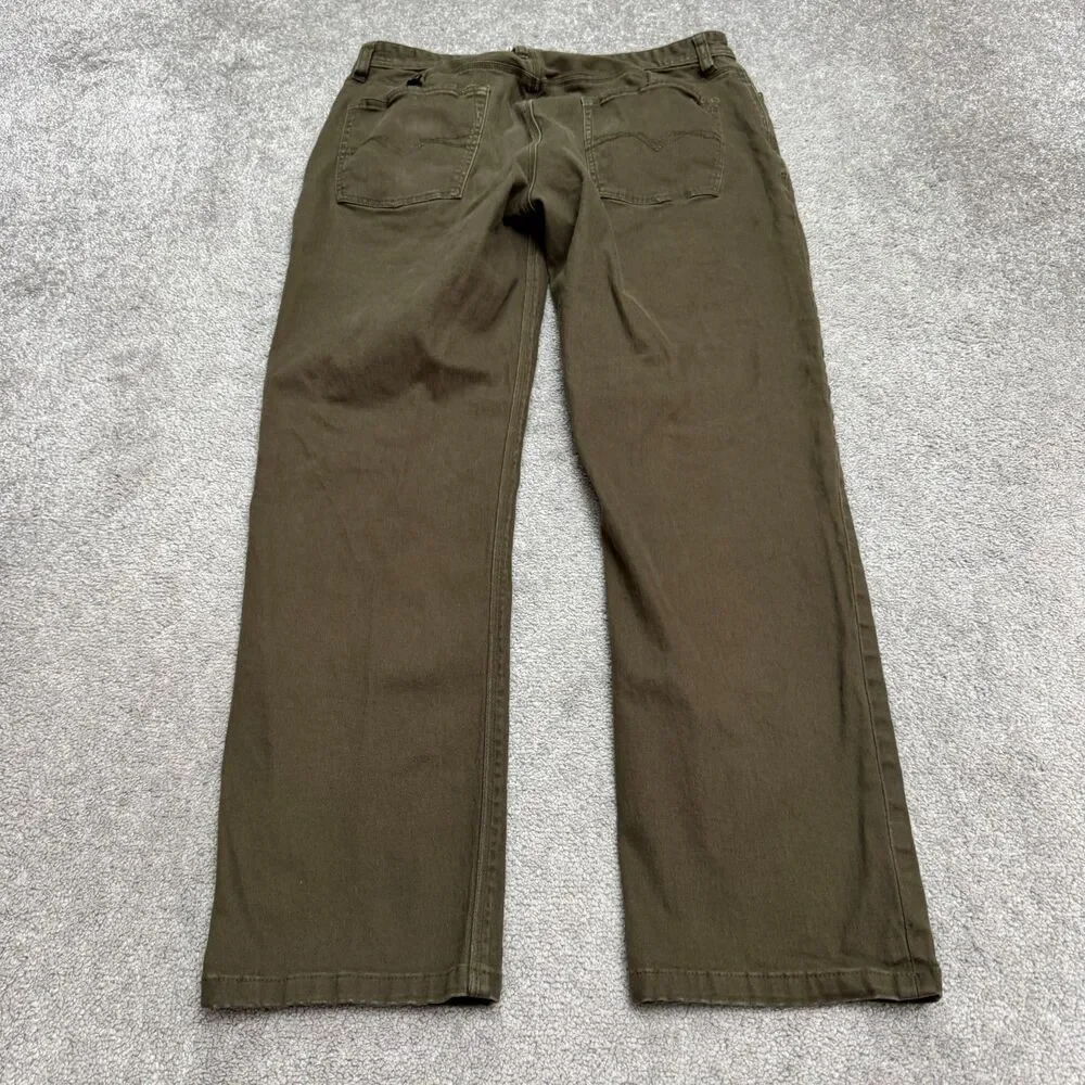 Guess Straight Leg Denim Jeans Mens 36 Olive Green 5-Pocket Casual Stretch 33x28